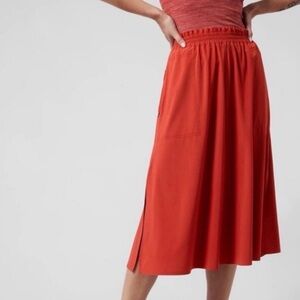 Athleta SAVANNAH midi skirt sienna orange SMALL